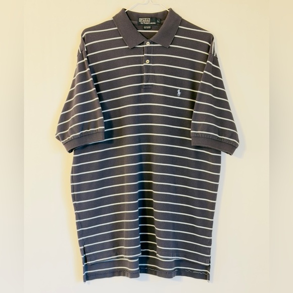 Ralph Lauren Other - Vintage Ralph Lauren Men's Polo in Navy and White Striped Golf Shirt Large